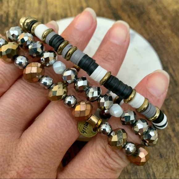 Erimish set of three new bracelets black and gold - Picture 8 of 8